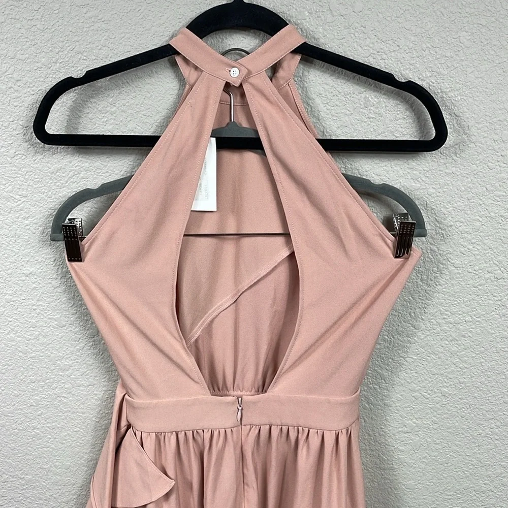 NWT Marissa Webb Alanis Dress Vintage Rose Pink Ruffle Mini Open Back Sz XS